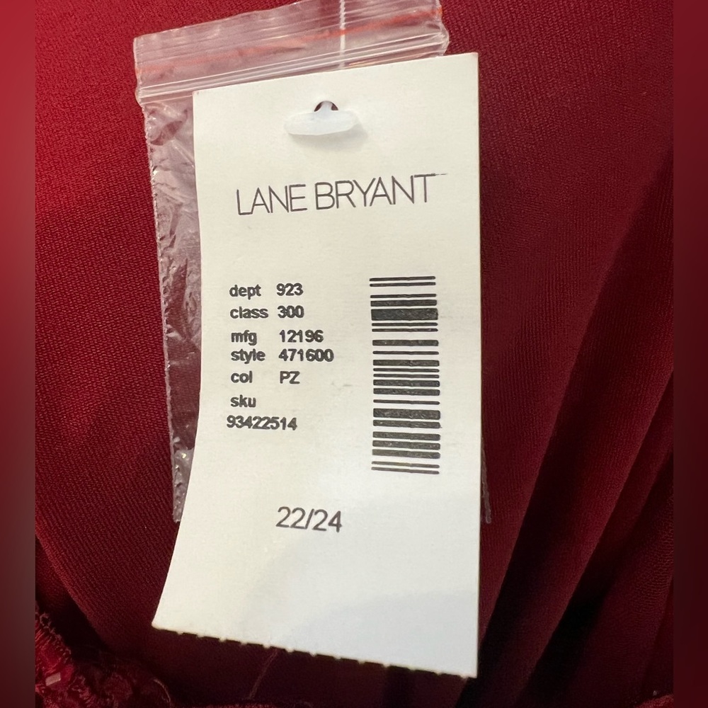 Lane Bryant Red Beaded Lace Sheer Long Sleeve Top - Picture 6 of 6